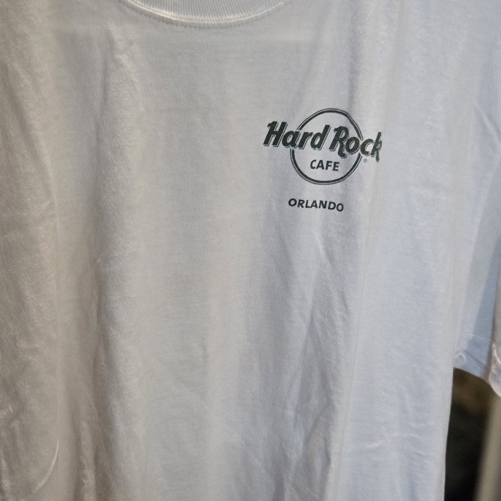 Hard Rock Cafe Orlando Mens Graphic T-Shirt White Cotton Short Sleeve Large